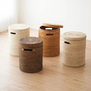 Panier de rangement carré en rotin pour salle de bain, cuisine, poubelle, organiseur et objet décoratif - Product Image 3