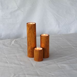 Support de bougie en bois LINKED HOLDER, décoration d'intérieur, best-seller, support de bougie pilier moderne, luxe fait main, Noël - Product Image 1