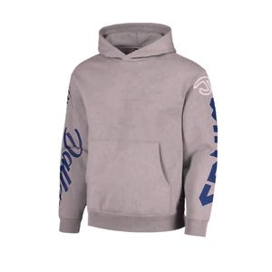 Acide lavé hommes sweats à capuche coton polaire graphique personnalisé imprimé Logo surdimensionné goutte épaule pull Streetwear - Product Image 2