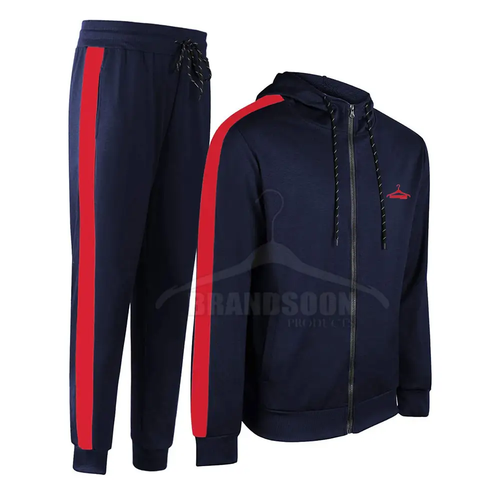 Wholesale Zipper Track Suit Blank Sweatshirt 2 Piece Sports Gym Mens Jogging Suit Sweat Suits Zipper Tracksuit