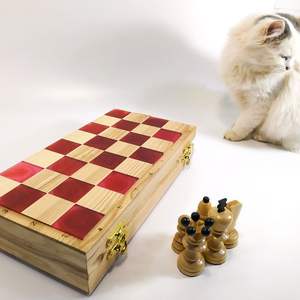 Tablero de Ajedrez de Resina y Madera con Acabado Premium |   Trabajo de Calidad Hecho a Mano |   Suministro al por Mayor - Product Image 1