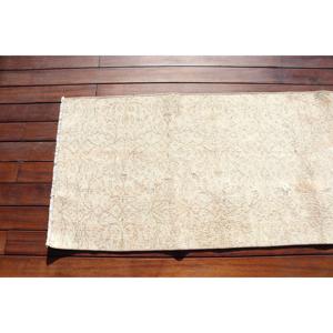 Tapis de couloir vintage 2,2x7,2 pieds, tapis oriental turc en laine blanche - Product Image 5