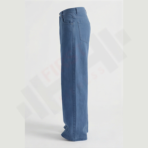 Jeans en denim ample pour hommes en gros 2025, vintage, délavé, respirant, bouton uni, patchwork, printemps, uni, droit, automne - Product Image 3