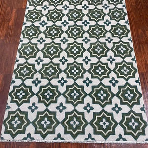 Alfombra de nudo hecha a mano de lana de alta calidad Oushak nuevo moderno bordado patrón abstracto FORRO DE TRABAJO PARA sala de estar o dormitorio - Product Image 1