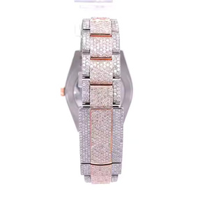 <b>Mens</b> Luxury Fashion Designer Quartz Watch Moissanite Diamond High Precision 5mm Case Glass Dial <b>Stainless</b> <b>Steel</b> Band - Product Image 5