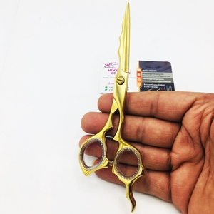Nouveaux ciseaux de cheveux en or ciseaux de barbier à cheveux dorés rasoir bord cheveux coupe durable ciseaux Baber avec logo de pouce offre vison - Product Image 5