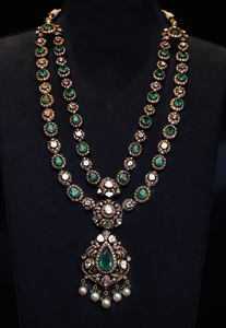 ชุดสร้อยคอชุบทองทำด้วยมือสุดหรู24กะรัตพร้อมเพชร-เหมาะสำหรับโอกาสพิเศษ - Product Image 1