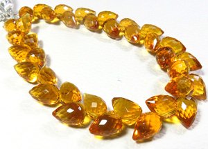 Citrine Brandy Hydro Teardrop 10X7mm ลูกปัดเหลี่ยมเพชรพลอย8 "เส้นทแยงมุมสีเหลืองบุษราคัมเจาะอัญมณีหลวม