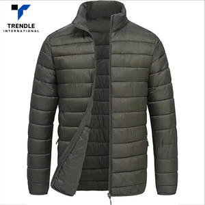 Custom Color Long <b>Thin</b> <b>Men</b> Bubble <b>Jacket</b> with Stand Collar and Front Logo Windproof Fashion Clothing - Product Image 2