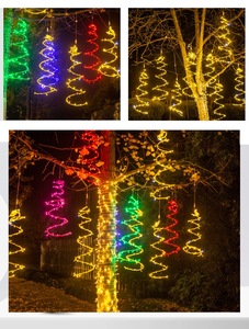 Esterno LED RGB festone colorato meteorite appeso X'mas filo di albero luce a sospensione per festa di festa di nozze paesaggio di natale - Product Image 5
