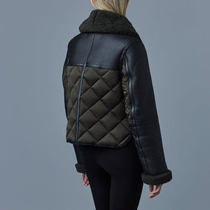 High Quality Custom Logo New Design Style <b>Men's</b> Vintage Fit Leather <b>Jacket</b> with Shearling Collar OEM <b>Sheepskin</b> <b>Jacket</b> For <b>Men</b> - Product Image 3