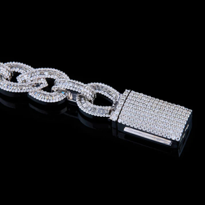Pulsera de Cadena de Plata Chapada en Rodio con Incrustaciones de Diamantes de Imitación Moissanite, Estilo Étnico, Joyería de Lujo para la Muñeca - Product Image 4
