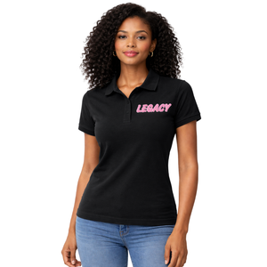 Polo Black Legacy pour sororité grecque, rose et vert, vêtements décontractés élégants pour sororité universitaire - Product Image 1