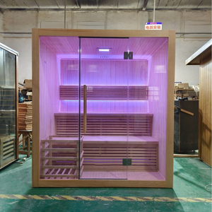 Custom Size Indoor Hemlock Wooden Sauna Anti-corrosion Wet Steam Spa Sauna Cabin for Sale - Product Image 1