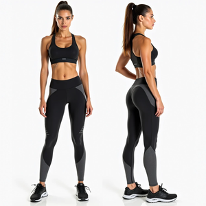 Ensemble de vêtements de sport sans couture pour femmes, idéal pour le yoga et le fitness, pour l'automne et l'hiver, comprenant un soutien-gorge et un legging, conçu pour un confort respirant et un motif élégant - Product Image 2