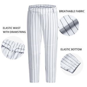 Pantalones de béisbol para hombre, cintura elástica con rayas blancas, ajuste regular, poliéster, transpirables, ropa para todas las estaciones - Product Image 5