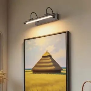 AvalonGallery Modern Style 6W LED Wall Light Copper <b>Lamp</b> Body with <b>Warm</b> White CCT Linear Shade Remote Control for Living Room - Product Image 3