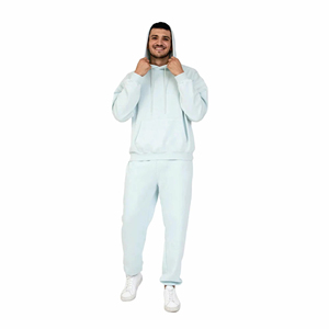 Custom Puff Print Logo Streetwear Blank Vintage <b>Oversized</b> Two Piece <b>Jogger</b> Set Acid Wash Tracksuit for Men - Product Image 2