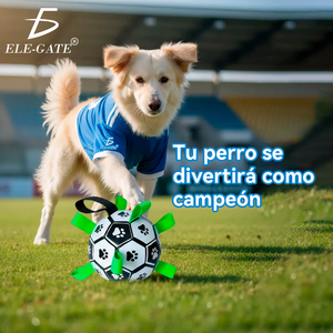 Giocattoli di Lusso Ecologici per Animali Domestici, Pallone da Calcio Resistente da 6 Pollici con Cinghie per Gatti e Cani, Materiale Durevole in Gomma e PVC - Product Image 6