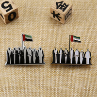 Badge personnalisé de la Journée nationale des Émirats arabes unis, vente en gros, épingles de revers en métal des Pères fondateurs arabes, épingles de drapeau des Émirats arabes unis plaquées or de luxe, en vrac