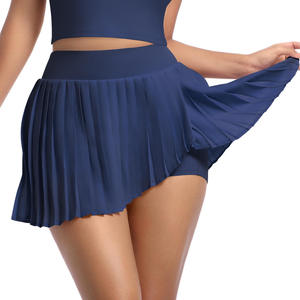 Jupes de tennis et de yoga plissées à taille haute personnalisées pour femmes avec logo, doublure intérieure, poche pour téléphone, short de course - Product Image 6