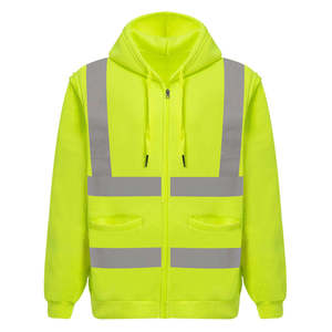 Wholesale <b>High</b> Visibility Sweatshirt for Men Work Best Quality Reflect Hi <b>Viz</b> Safety Green <b>Hoodies</b> with Customized Logo 2026 - Product Image 4