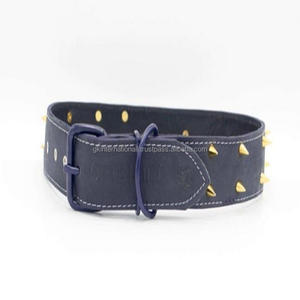 ปลอกคอสุนัขหนังทำมือสำหรับสัตว์เลี้ยง,ปลอกคอสัตว์เลี้ยงสุนัขตกแต่งด้วยทองเหลืองปรับแต่งได้ตามต้องการ - Product Image 2