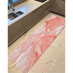 Coral Gold Marble <b>Rug</b>: Non-Slip Accent Carpet, Printed <b>Rug</b>,<b>Chenille</b> <b>Rug</b> - Product Image 4