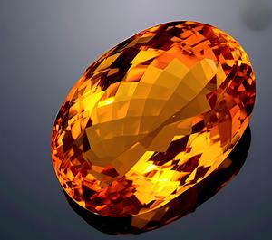 พลอยซิทรินธรรมชาติทรงรีเจียระไน - พลอยซิทรินสีเข้ม - คุณภาพเยี่ยม หินเม็ดใหญ่สำหรับทำเครื่องประดับ - Product Image 2