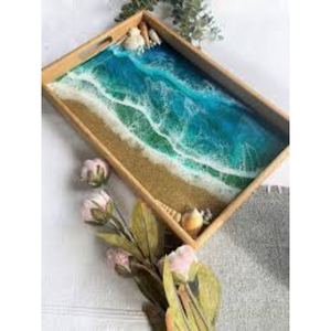 Bandeja de servicio de resina de diseño hecho a mano puro de una sola pieza con calidad y material extra premium a muy bajo costo - Product Image 1