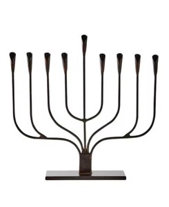 Chandelier Menorah en métal au design classique pour la décoration traditionnelle des fêtes juives, haute qualité - Product Image 1