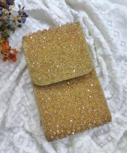 Elegante Bolso de Mano con Solapa y Cuentas para Mujer, Acabado en Piedra, Hecho a Mano, Proveedores de India, Exportadores, Compradores - Product Image 4