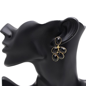 Pendientes Colgantes de Espinela Negra de Alta Calidad, Bonitos Pendientes de Boda, Chapados en Oro, Plata de Ley 925, Hechos a Mano, Regalo - Product Image 4