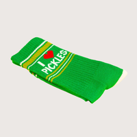 Vente en gros OEM personnalisé nouveauté Jacquard Crew chaussettes 100% coton séchage rapide drôle j'aime les cornichons Tennis conception usage quotidien cadeaux hommes