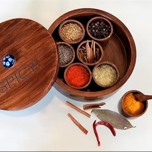 Contemporary Kitchen Storage Solution Modern <b>Wooden</b> Masala <b>Box</b> for Space-Saving Salt Organization Bulk Packed - Product Image 1