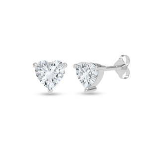 Compre Pendientes de Plata de Ley 925 de Primera Calidad para Mujeres y Niñas, con Diamantes Incrustados, en Oro Rosa, con Forma de Flor y Corazón, Modernos, para Compromiso - Product Image 1