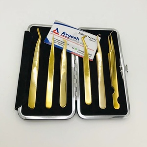 Pince à épiler pour extensions de cils en acier inoxydable plaqué or, haute qualité, à pointe fine, durable - Product Image 5