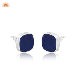 Derniers modèles Boucles d'oreilles en argent sterling 925 avec pierres précieuses en lapis-lazuli naturel Collection de bijoux éthiques pour femmes Cadeau pour elle - Product Image 2