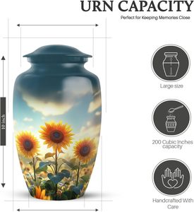 ชุดโกศใส่ศพสำหรับผู้ใหญ่ชุดทานตะวันเคลือบคุณภาพสำหรับคนที่คุณรักอุปกรณ์งานศพที่ทันสมัยไม่เหมือนใคร - Product Image 5