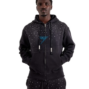 Sweat à capuche pour homme avec design en strass, sweat à capuche en strass de haute qualité pour homme, production sur mesure - Product Image 1