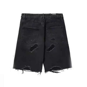 2025 Pantalones cortos de mezclilla hechos a medida para hombres Pantalones cortos rasgados ecológicos de algodón 100% de alta calidad con servicio OEM - Product Image 4