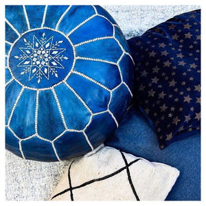 Morocco Gift Moroccan <b>Pouf</b>, Moroccan Leather <b>Pouf</b> Ottoman Moroccan Floor Pillow Cushion, Morocco Pouffe - Product Image 1