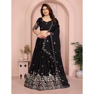 Nouvelle collection spéciale Navratri, tissu georgette étoilé, lehenga choli réversible décontracté, dupatta brodé, vêtements indiens pakistanais - Product Image 1