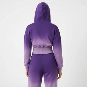 Sudaderas Cortas de Cintura Alta para Mujer, Hechas a Medida al por Mayor, con Dobladillo Acordonado Ancho, Hombros Caídos y Mangas Abullonadas, Sudaderas Elegantes para Mujer - Product Image 3