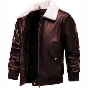 2025 automne hiver jeunesse hommes grande taille en cuir véritable veste col montant avant Logo imperméable coupe-vent haute rue Style - Product Image 3