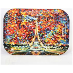 Bandeja de Metal Rectangular de 285x400mm Afremov Paris, plato para servir, patrón ovalado decorativo para servir perlas de madera, estilo árabe elegante - Product Image 2