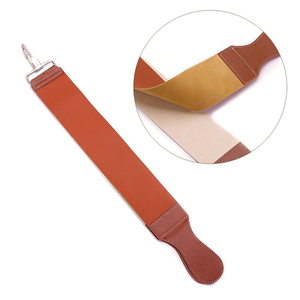 Genuine Leather Straight <b>Razor</b> Strop Durable Honing Strap for Blade Sharpening with Metal Hook Barber Sharpening Belt accessory - Product Image 1