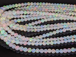 AAA + cuentas de ópalo etíope de 16 pulgadas 100% Natural Welo fuego blanco ópalo liso para joyería personalizada regalo de cumpleaños - Product Image 2
