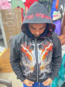 Sudadera con capucha para hombre de gran tamaño con logotipo personalizado Heavyweight 500 Gsm Puff Printing Distressed Digital Printing on Demand for Season Men - Product Image 3