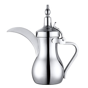 Théière fantaisie en métal de conception créative de forme arrondie faite à la main en gros arabe Dallah cafetière fantaisie en métal de taille personnalisée - Product Image 1